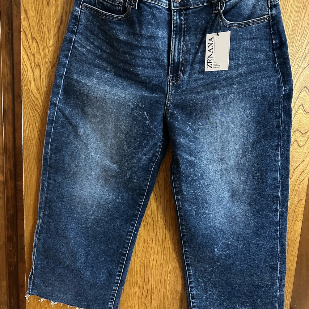 Zenana Outfitters Blue Wide Leg Flare Jeans